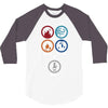 Bong Mathematics design with Earth, Fire, Air, Water and bong icons 3/4 Sleeve Shirt