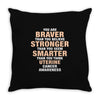 Braver Stronger Smarter Uterine Cancer Awareness Throw Pillow