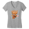 pizzaa monster Women's V-Neck T-Shirt