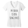 my brain is 85% song lyrics Women's V-Neck T-Shirt
