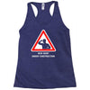 body under construction road sign Racerback Tank