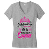 Celebrating With the 6th Birthday Queen Women's V-Neck T-Shirt