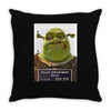shrek mug shot funny Throw Pillow
