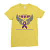 my hero is now my angel pancreatic cancer awareness Ladies Fitted T-Shirt
