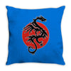 sun dragon with pearl   black red white Throw Pillow