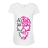 two coloured patterned skull   mens funny Maternity Scoop Neck T-shirt