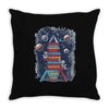 reading rocket ship Throw Pillow