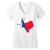 Eroded Texas Map With Flag Women's V-Neck T-Shirt