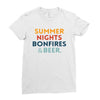 Summer Night Bonfires Beer Ladies Fitted T-Shirt