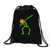 pumpkin skeleton dabbing Drawstring Bags