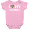 i love my soldier regular camouflage Baby Bodysuit