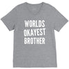 worlds okayest brother funny V-Neck Tee