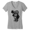 dance robot music old Women's V-Neck T-Shirt