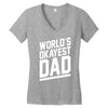 world's okayest dad funny Women's V-Neck T-Shirt