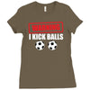 warning i kick balls Ladies Fitted T-Shirt