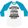Super Cool Stepdad Of A Freaking Awesome Grandson 3/4 Sleeve Shirt