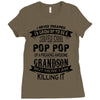 Super Cool Pop Pop Of A Freaking Awesome Grandson Ladies Fitted T-Shirt