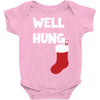 well hung endowed christmas stocking funny Baby Onesie