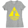 caution shapes being thrown printed Ladies Fitted T-Shirt