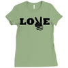 love peace Ladies Fitted T-Shirt