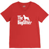 the dogfather boxer white V-Neck Tee