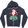 santa with piles of christmas Zipper Hoodie