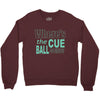 snooker where's the cue ball going Crewneck Sweatshirt