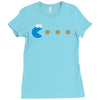 funny 80s pacman cookie monster retro gaming Ladies Fitted T-Shirt