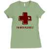 i'm with player 2 video game gamer computer geek nerd funny tee shirt Ladies Fitted T-Shirt