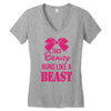 This Beauty Runs Like a Beast Women's V-Neck T-Shirt