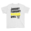 January February Michigan April - March Madness Basketball Youth Tee