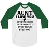 I Love You Aunt 3/4 Sleeve Shirt