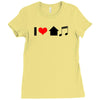 i love house music t shirt edm club wear rave electro party progressiv Ladies Fitted T-Shirt