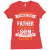 Super Cool Father Of A Freaking Awesome Son Ladies Fitted T-Shirt