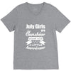 July Girls Are Sunshine Mixed With A Little Hurricane V-Neck Tee