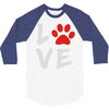 love dog paw 3/4 Sleeve Shirt
