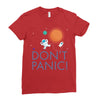 spacex don't panic in space Ladies Fitted T-Shirt