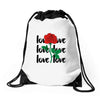 Love Rose Drawstring Bags