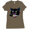 balck cat Ladies Fitted T-Shirt