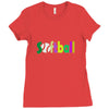softball neon rhinestud Ladies Fitted T-Shirt