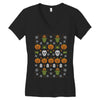 happy halloween ugly christmas sweater Women's V-Neck T-Shirt