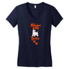 Sleeps With Yorkie Women's V-Neck T-Shirt
