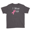 junior's breast cancer awareness i wear pink Youth Tee