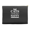 cats make me happy Accessory Pouches