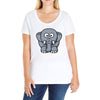 kids elephant Ladies Curvy T-Shirt