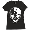yin yang skull (2) Ladies Fitted T-Shirt