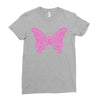 breast cancer butterfly Ladies Fitted T-Shirt