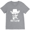 outlaw cow boy motor bike V-Neck Tee