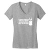 vacation alpaca bag animal humor funny Women's V-Neck T-Shirt