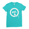 el q white logo Ladies Fitted T-Shirt